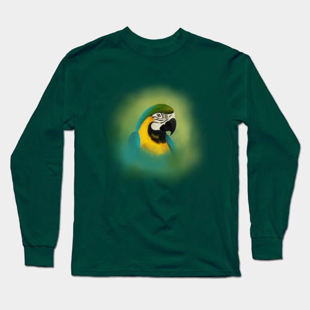 Tropical Macaw Long Sleeve T-Shirt by Unalome_Designs